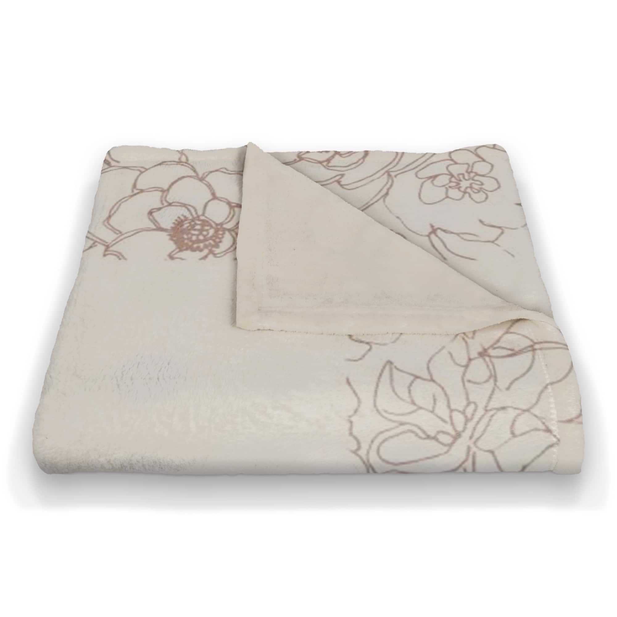 Floral Bird Perch Fleece Blanket
